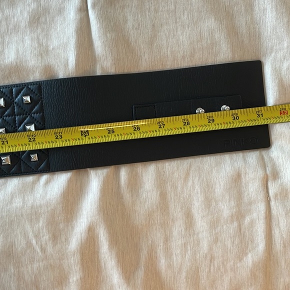 Pinko Wide Black Belt with Silver Studs